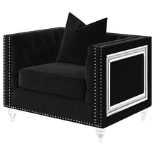 Dothan Velvet Tufted Chair in Black
